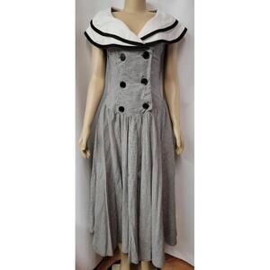 Nancy Johnson Vintage Prairie, Bohemian Black White Gingham Dress Sz 6 NWT #CB7